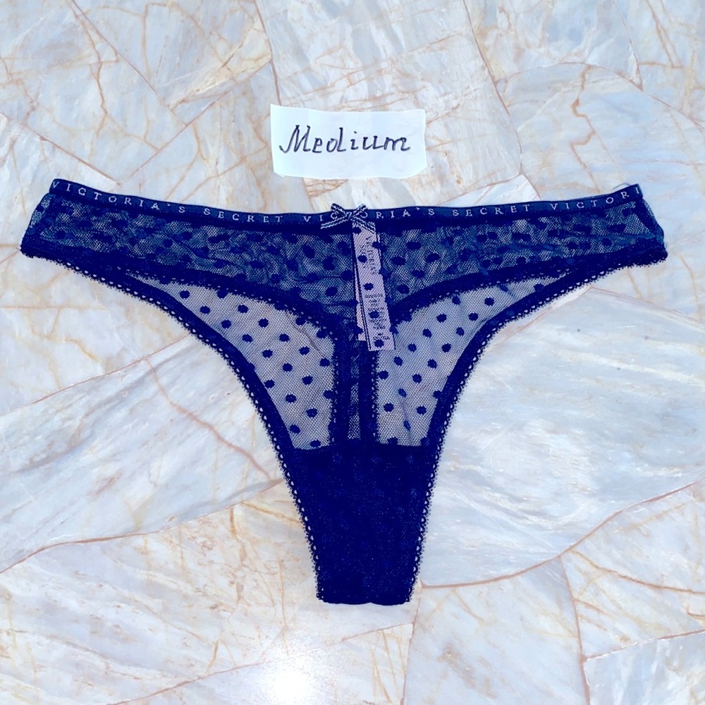Victoria Secret Navy Medium VERY SEXY Thong Panty